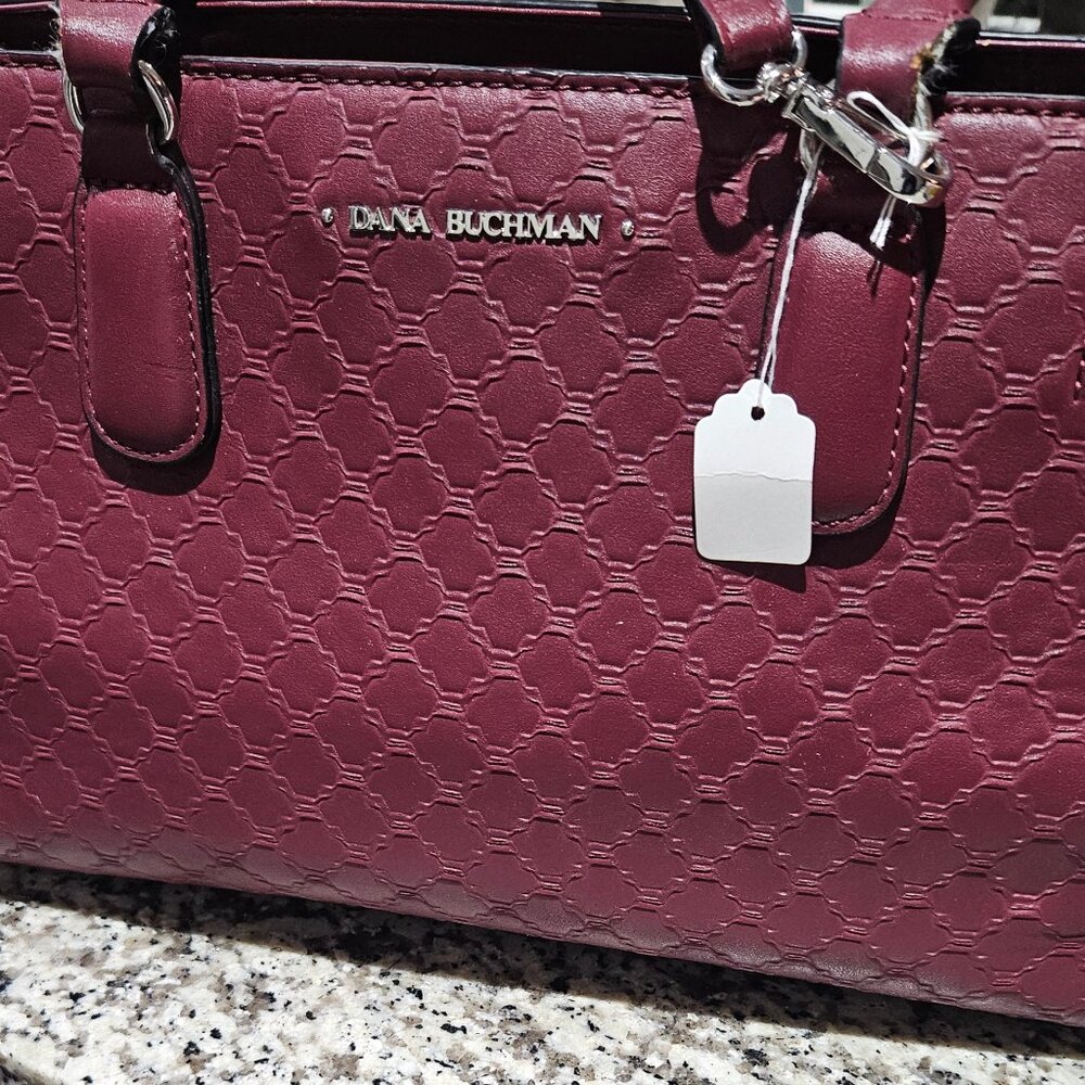 Dana Buchman Beautiful Clean Maroon Shoulder Crossbody Purse